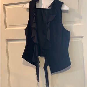 Black dressy vest with ruffles